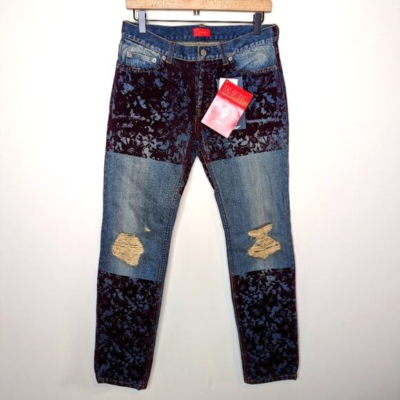 Undercover Jun Takahashi Blue Jeans with Purple FlockingSize 3 (US size 6/8)